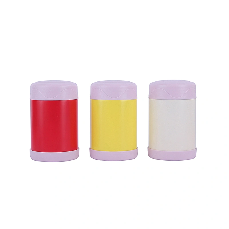 300ml 450ml vacuum insulated double wall stainless steel food flask with plastic lid and bottom