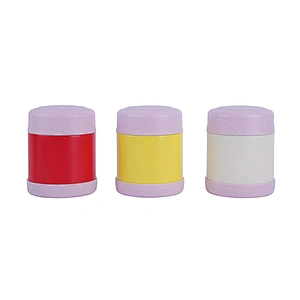 300ml 450ml vacuum insulated double wall stainless steel food flask with plastic lid and bottom