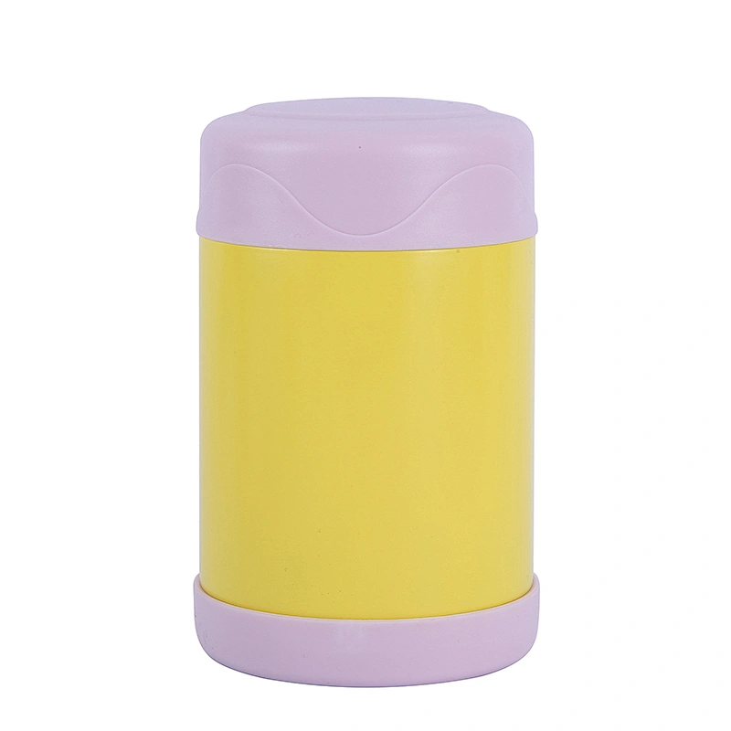 300ml 450ml vacuum insulated double wall stainless steel food flask with plastic lid and bottom